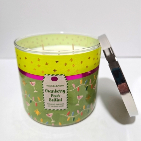 Bath & Body Works Other - Bath & body works cranberry pear bellini 3 wick candle new
